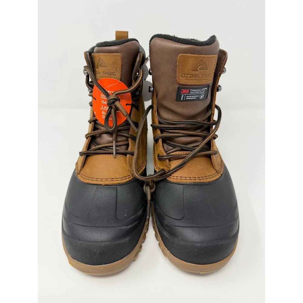 Ozark Trail Snow Boots 10 Brown Waterproof Insulated Leather‎ NWT Classic Men's